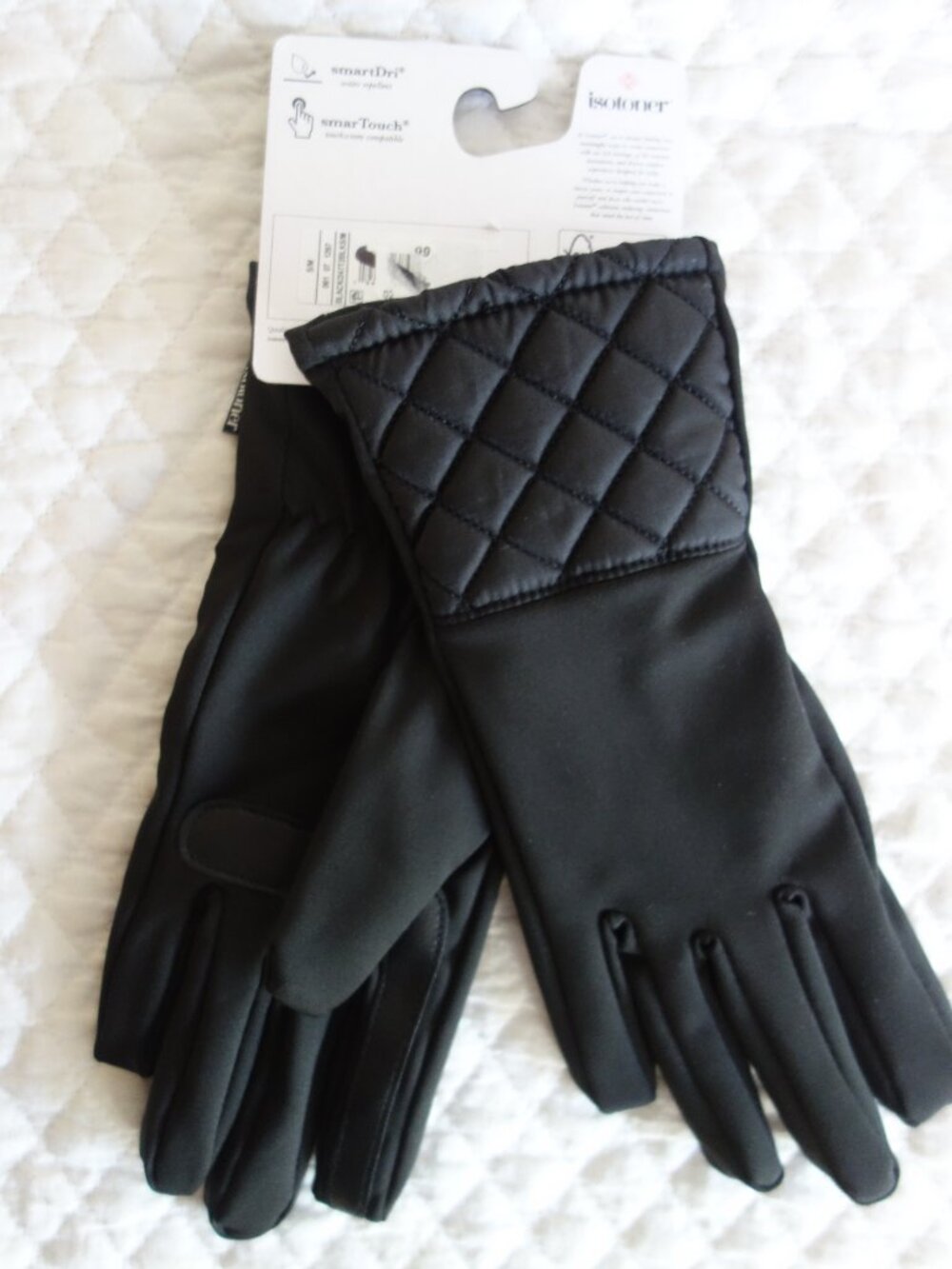 NWT $50 Two Pairs of Black Isotoner Gloves – S/M - Picture 8 of 9